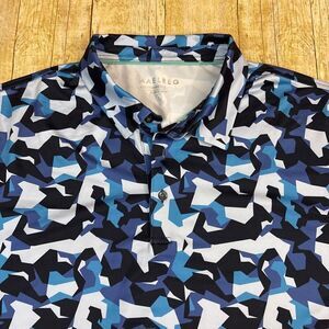 Maelreg Performance Polo Golf Shirt Abstract Geometric Large